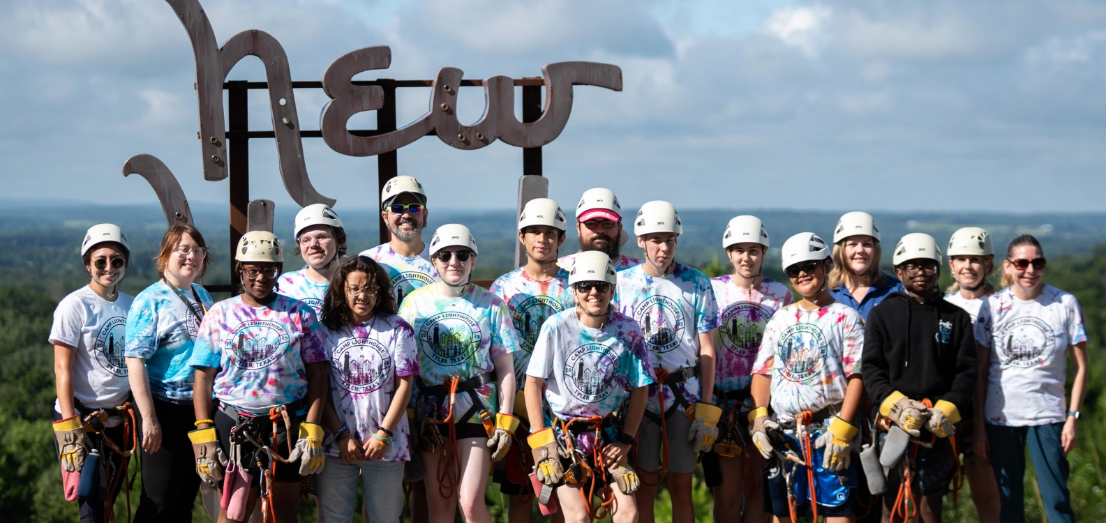 Image of kids at a zip line event during Camp Lighthouse